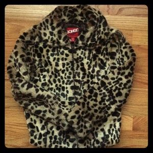 Cheetah faux fur coat 6/6X